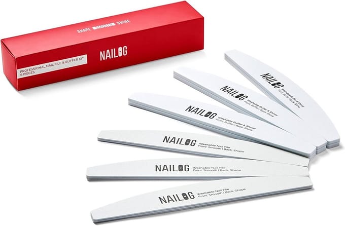 Nagelvijl Set - Buffer Vijl - Nagelverzorging Thuis - Dubbelzijdig Ontwerp - 6 Stuks - Grijs