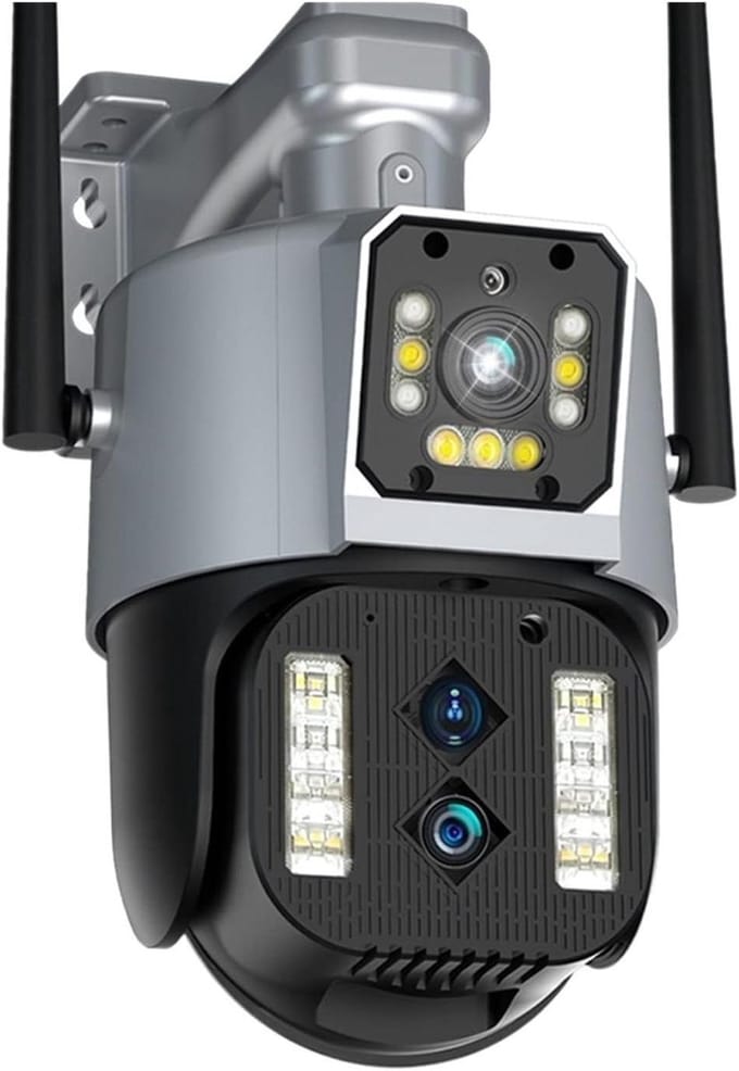 Beveiligingscamera - PTZ Camera - Huisbewaking - Dubbele Schermen - 8MP HD - Upgrade