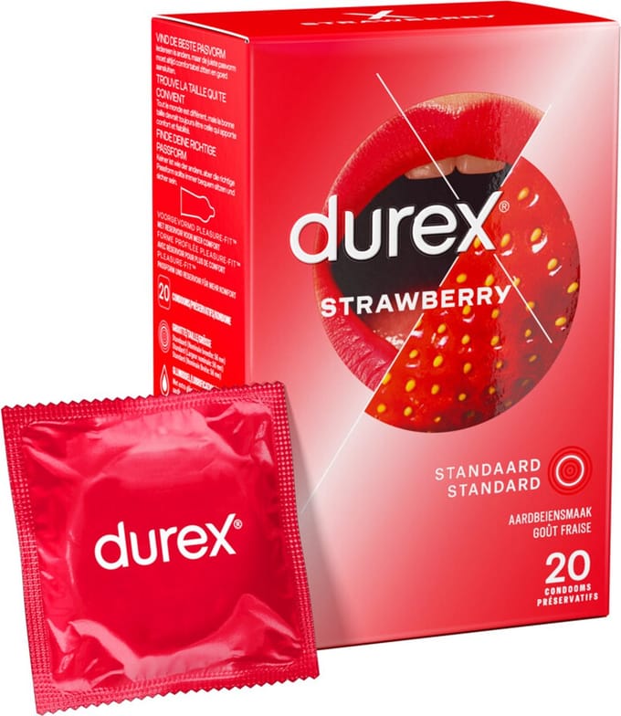 Durex Condooms Aardbeiensmaak - 20 stuks