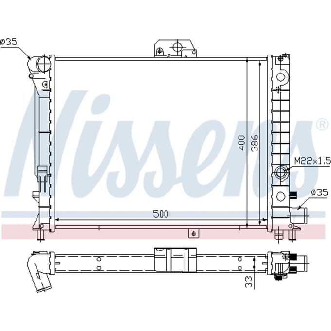 Radiator, motorkoeling NISSENS 64049