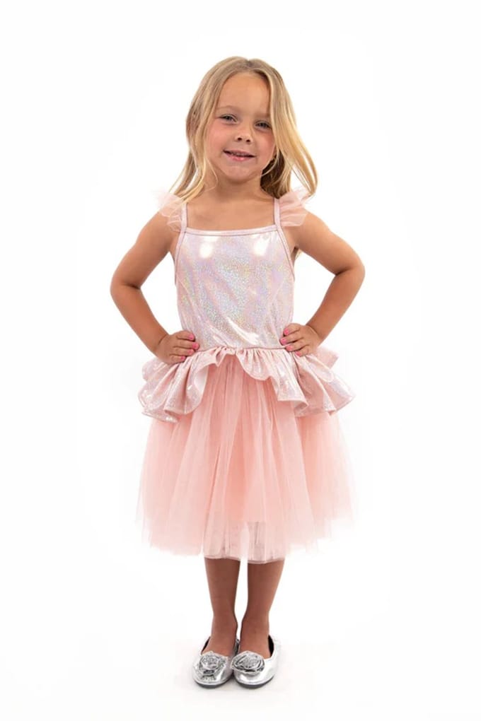 Little Adventures - Rosé/gouden tutu jurk – Maat L (110-122)