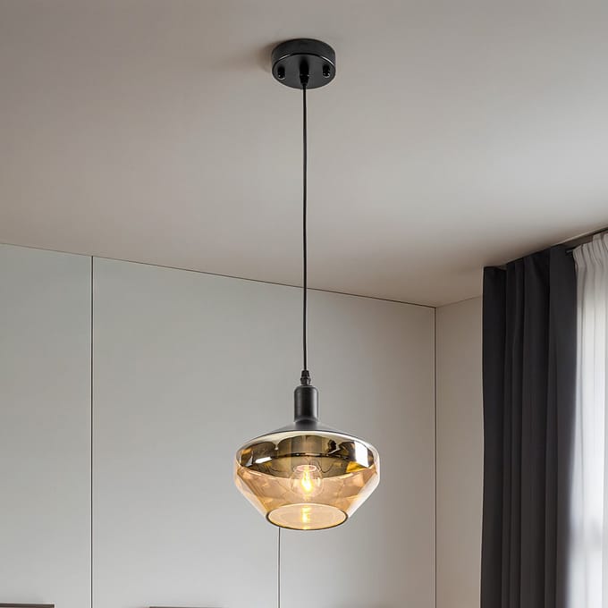 LumenXL 1-lichts hanglamp Mala - breed glas