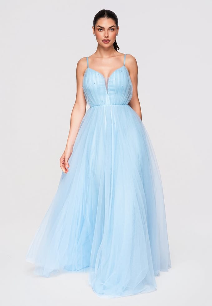LARICA Jurk - Polyamide - Rits - Effen Blauw S