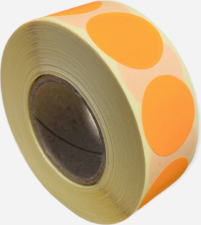 Etiketten Rond 27 mm Fluor Oranje