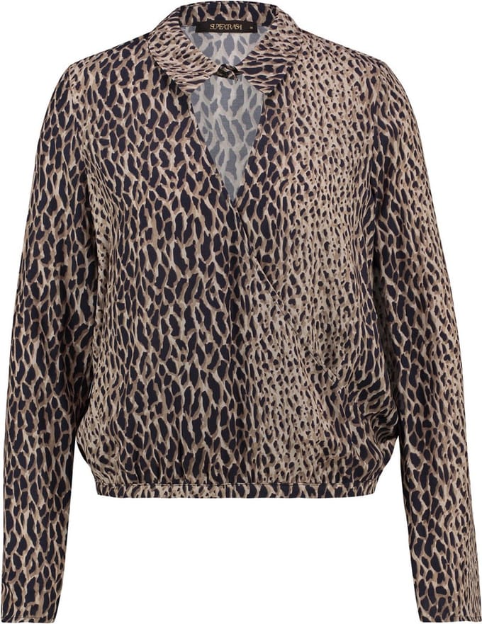 Supertrash - Top - Blouse Dames - Shirt - Lange Mouw - Panterprint - 34