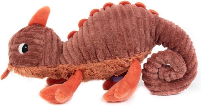 Les Deglingos Knuffel Kameleon Rood 20 Cm
