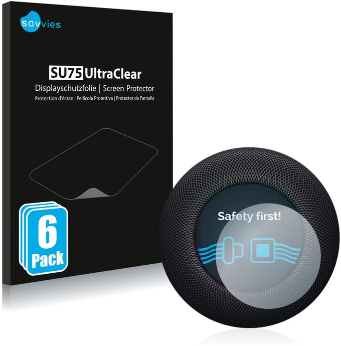 Savvies - Screenprotector voor Apple HomePod 2 - Folie Beschermfolie transparant 6 Stuks