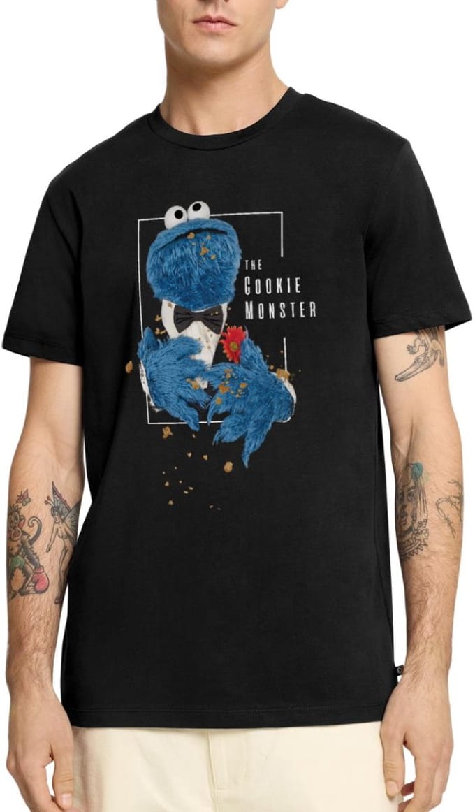 Sesamstraat Koekiemonster The Cookie Monster Premium T Shirt Heren