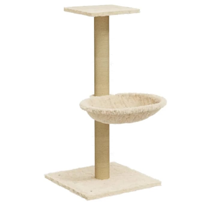 vidaXL - Kattenmeubel - met - sisal - krabpaal - 74 - cm - crèmekleurig