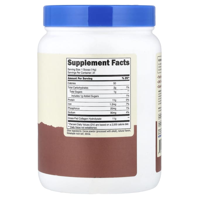 Collageen Peptiden, Chocolade, 454G (1 pond)