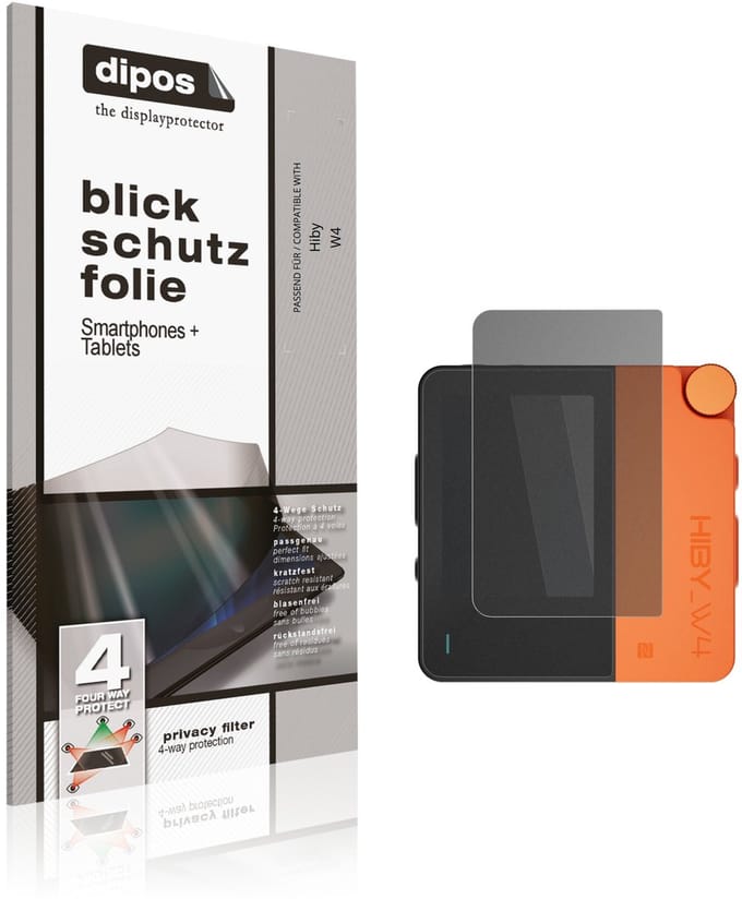 dipos – Matte Privacy Screenprotector geschikt voor Hiby W4 | Anti-Spy Beschermfolie