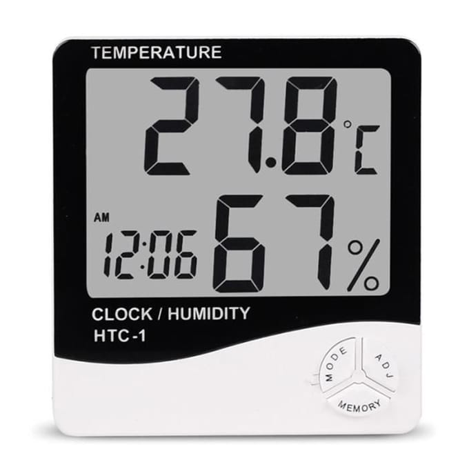 Horloge - Elektronisch LCD - Temperatuur en vochtigheid - Binnen - Digitale wekker
