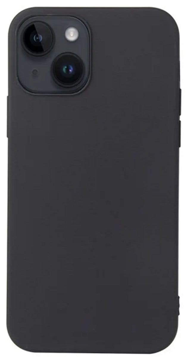 Cityhoesje - iPhone 15 Plus-14 Plus - Soft TPU Backcase - Matte Finish Coating Anti-Scratch – Zwart