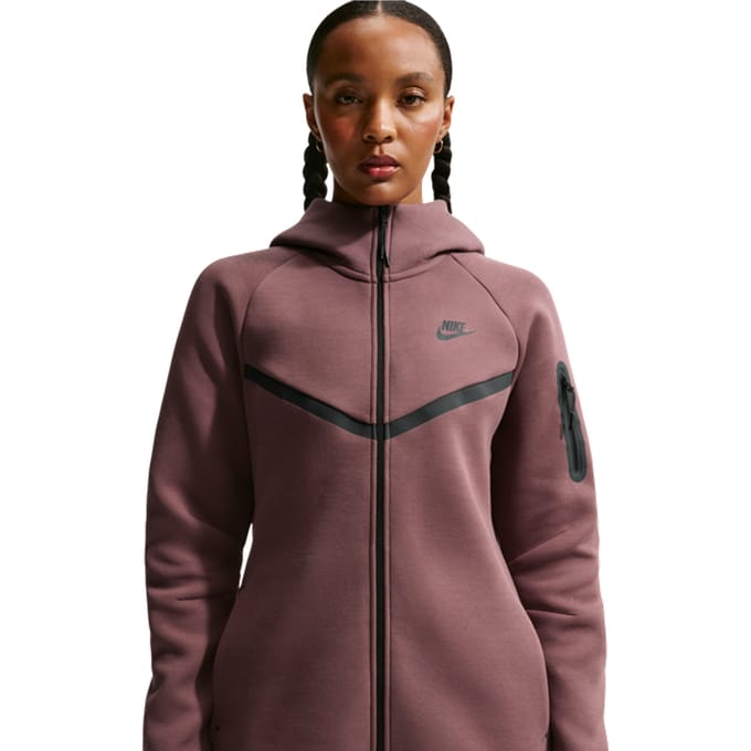 Nike Tech Fleece Hoodies Dames - Paars - Maat 36 - Katoen Jersey