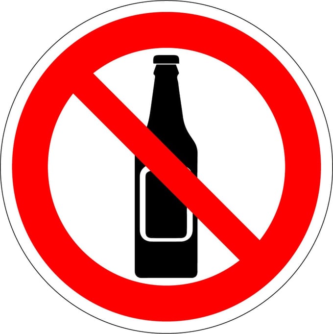 Verboden voor flessen sticker 100 mm