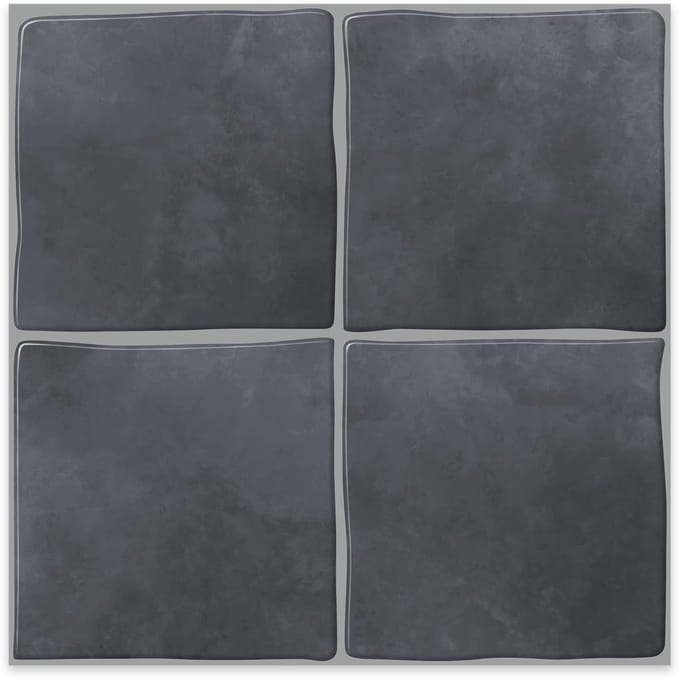 24Supply Plaktegels - 10 Stuks - Glans - Donkergrijs - 25.4x25.4cm