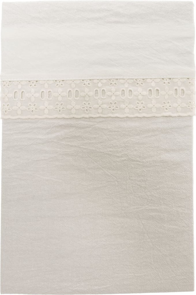 Cottonbaby - wieglaken - broderiekant - groot - roomwit