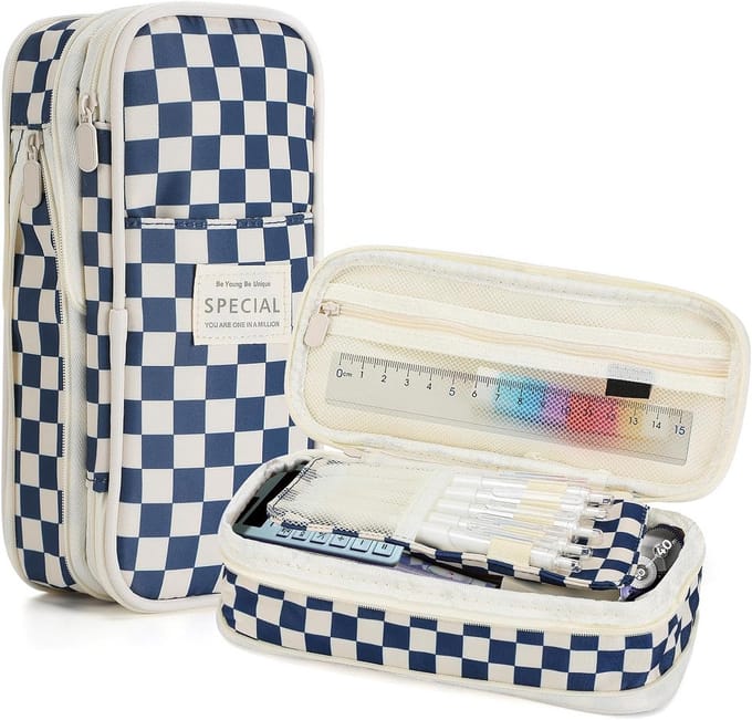 Pennenetui - Etui - School Kantoor - Grote Capaciteit - 23 x 12 cm - Blauw
