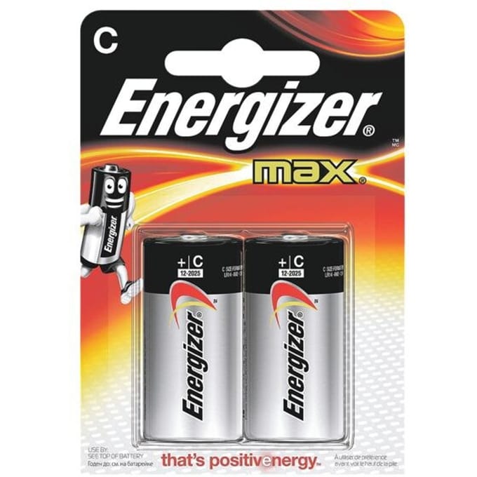 Pak met 2 batterijen »Max Alkaline« C / Baby