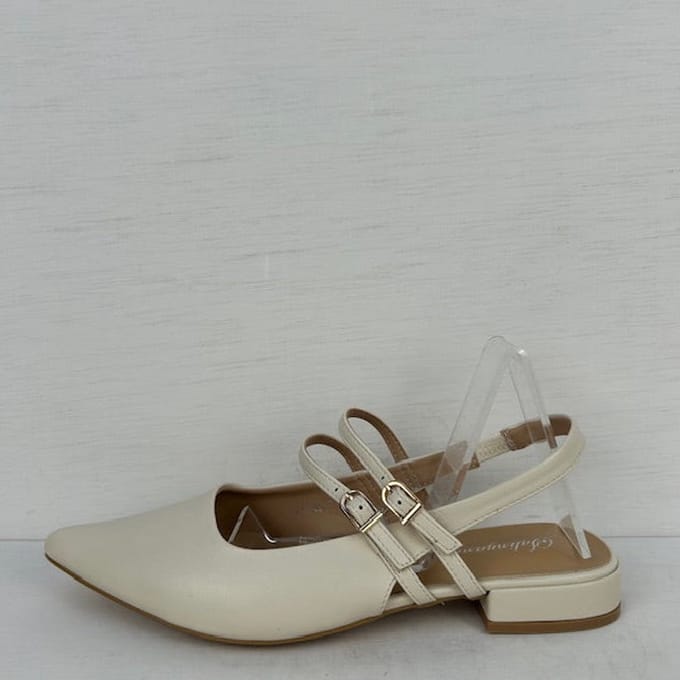 Leatherlook slingbacks met lage hak beige Beige / 36