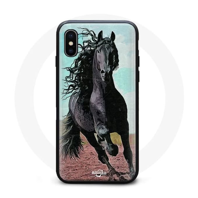 Hoesje Iphone XS max Friese Paard Zwart zwart