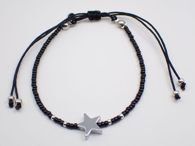 Colure® armband Miyuki matzwart met symbool Lucky Star