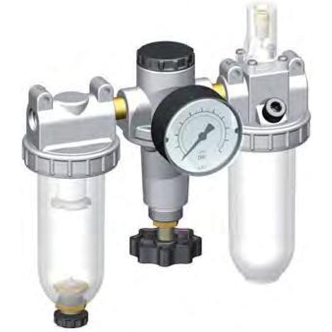 FRL 3-Delig G1/4'' 600l/min 0.5-10.0bar/7-145psi Auto Polycarbonaat Standaard 1