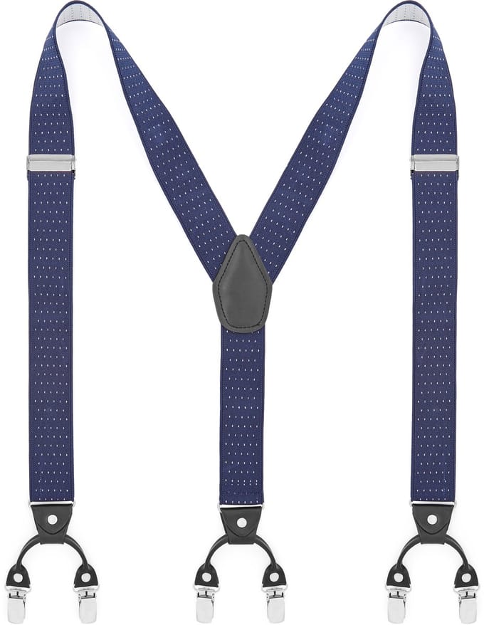 Brede Gestippelde Marineblauwe Clipbretels