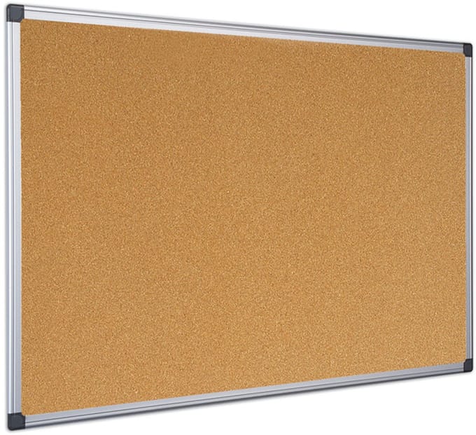 Bi-Office Maya Cork Board Vast bulletinboard Aluminium, Zwart, Hout Kurk