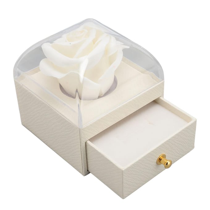Boîte à bagues en velours rose, exquise, romantique, multi-usages, pour demande en mariage, blanche blanc