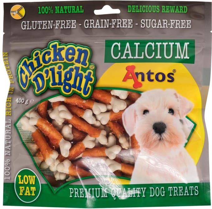Antos Chicken D'Light Calcium - hondensnack - 400 gram