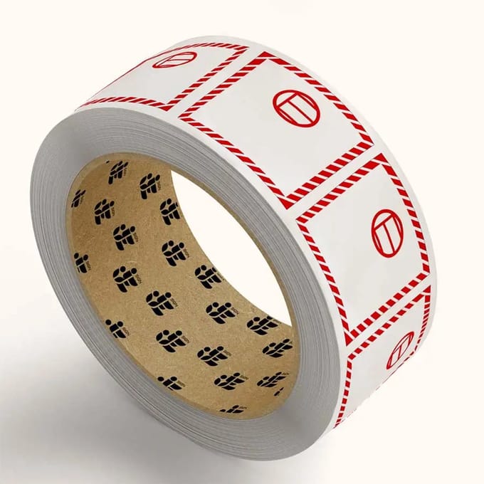 Excepted quantities stickers op rol | 20 x 20 cm - 106 stickers per rol