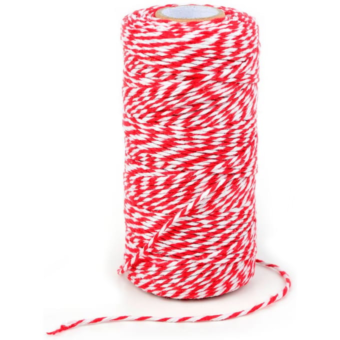 VBS Katoenen koord, 100 m - Rood/Wit