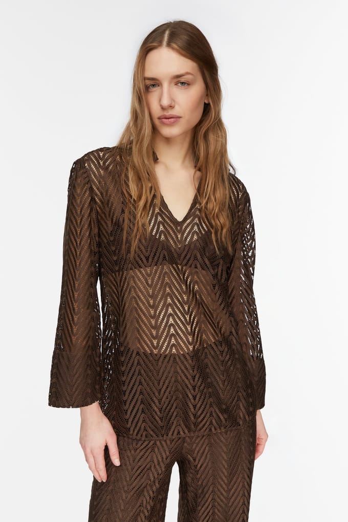 Comma  Blouses Brown Taglia: 36 | Maglie a manica lunga Outlet | Donna | Marrone