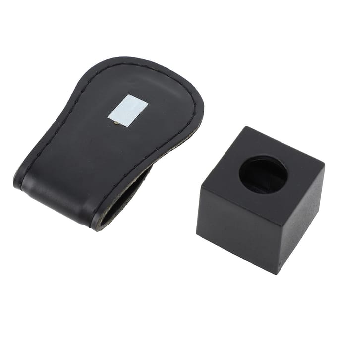 Porte-craie magnétique pour queue de billard avec clip de ceinture en cuir PU Accessoires de billard Installation facile black
