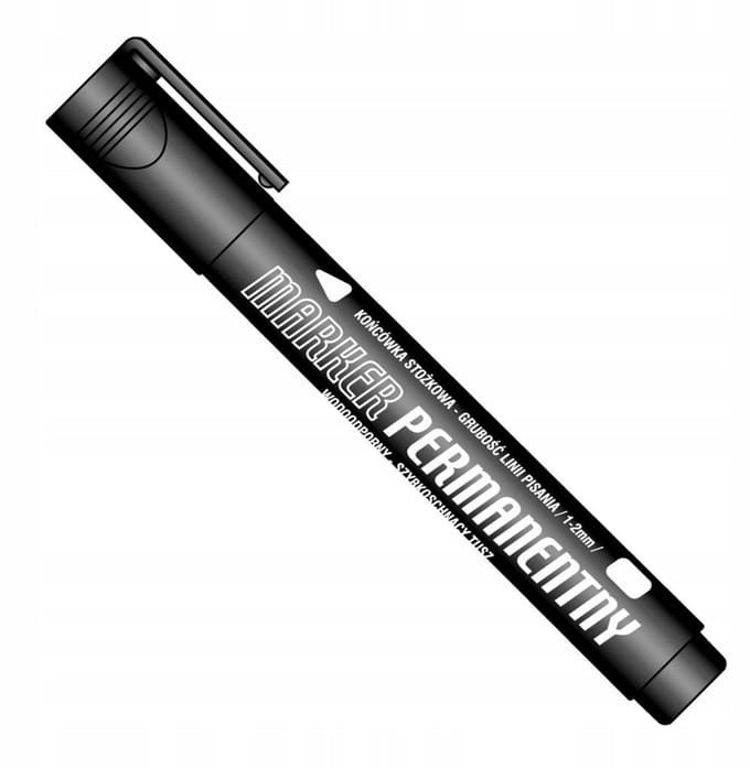 Tetis Permanent Marker Zwart - Rond 1-2mm