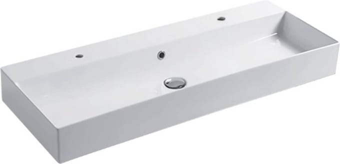 Saqu Square Wastafel 1 bak 2 krg 120x40x12 cm Glans Wit
