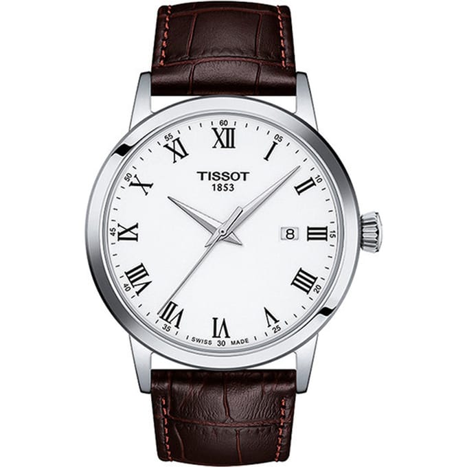 Montre-bracelet Tissot Classic Dream 42MM T1294101601300 Homme Bracelet en Cuir Cadran Blanc