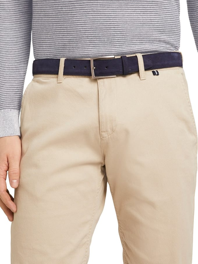 Tom Tailor - TTFRANK Suède leren riem met vierkante gesp - Maat 80 - navy uni