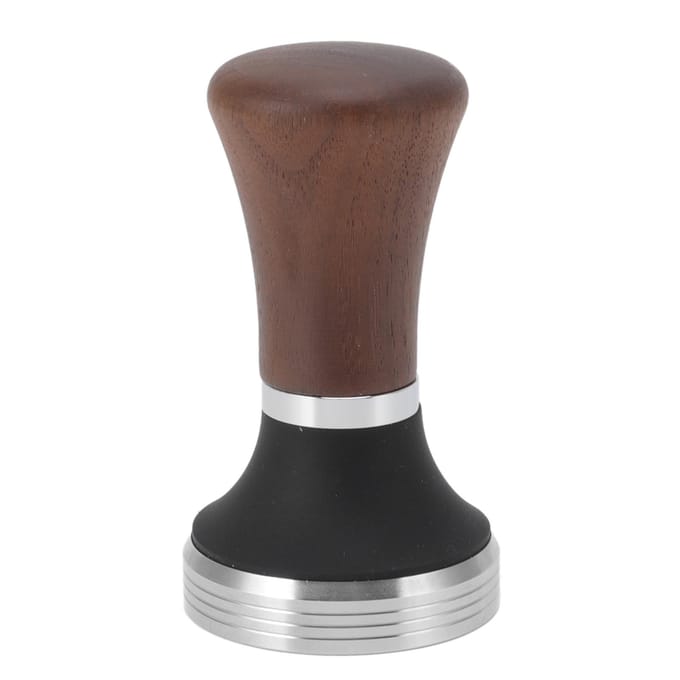 51mm Koffietamper Voedselkwaliteit Roestvrij Staal Druk Tamper met Houten Handvat voor Koffiegereedschap brown