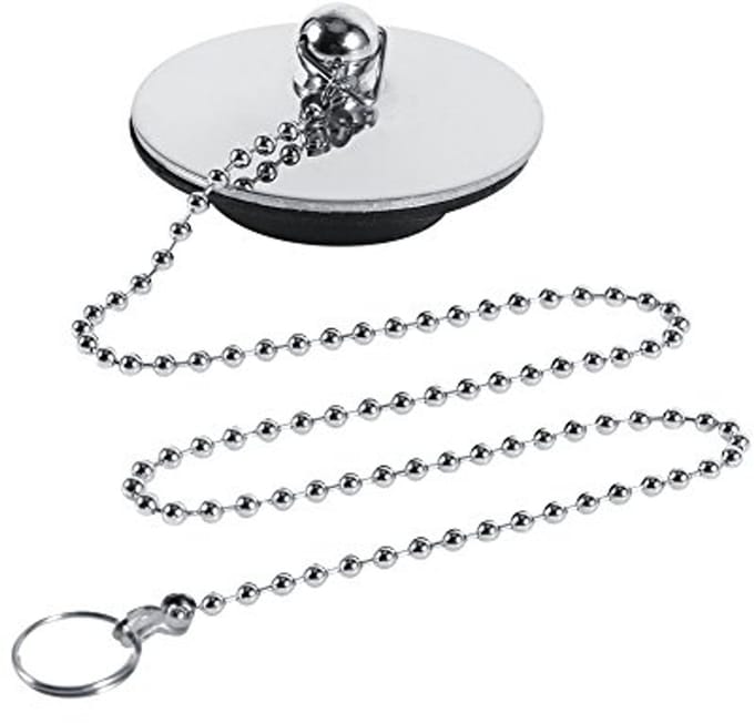 Badstop met Ketting - Chromen Gootsteenplug voor Badkamer Afvoerstop