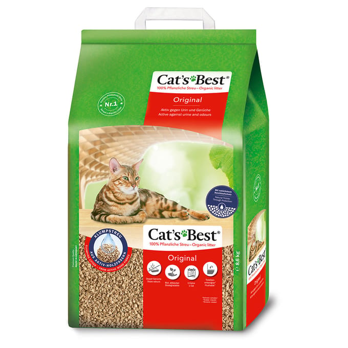 20l (ca. 9kg) Öko Plus / Originele - Cat's Best Kattenbakvulling