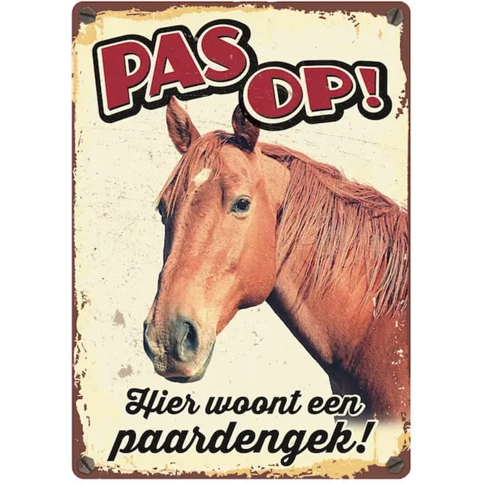 Paneel met waarschuwingsborden Red Horse