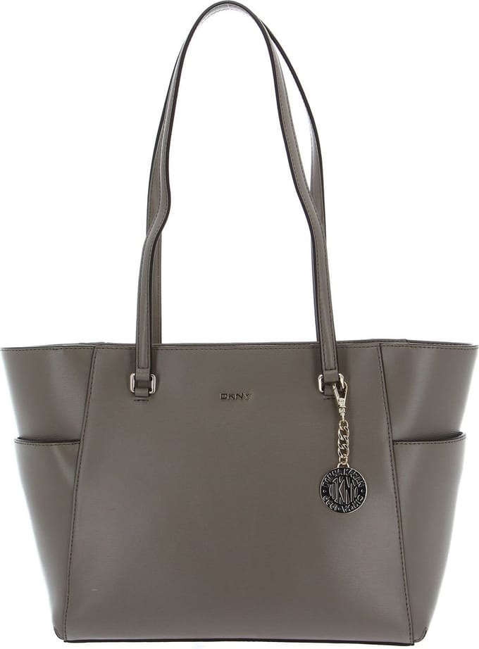 DKNY Leren Shopper Schoudertas Bryant Pocket Tote Toffee Bruine