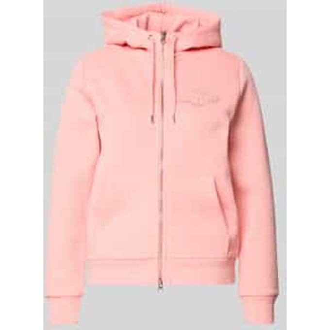 Sweatjack met tweewegritssluiting en labelstitching