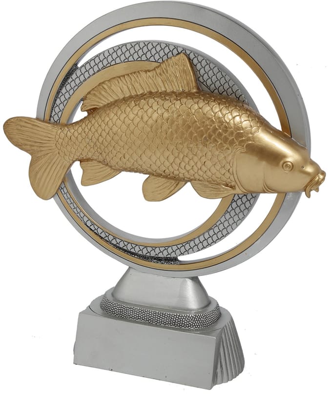 Gold & Silver Heavy Carp Trophy 25 cm Karper Trofee Hoofdprijs Viswedstrijd Visprijs Prijzen Vissen