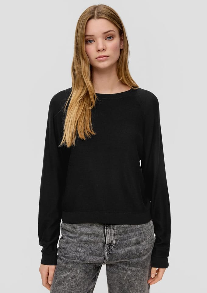 Q/S designed by - Pull - Maat S - Vrouwen - ZWART - Viscose