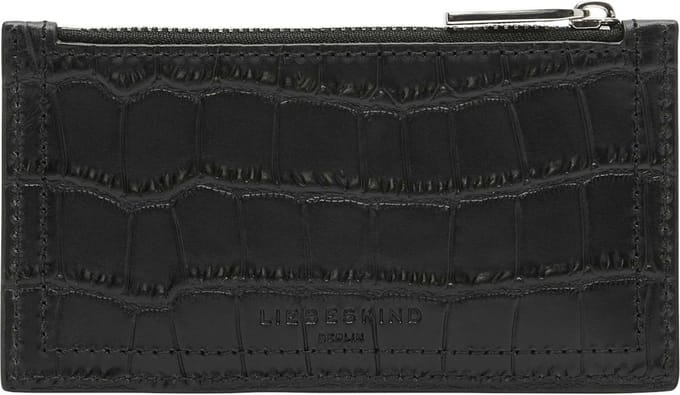 LIEBESKIND BERLIN Kaarthouder LOU 2 New Croco New Wallet Black Zwart