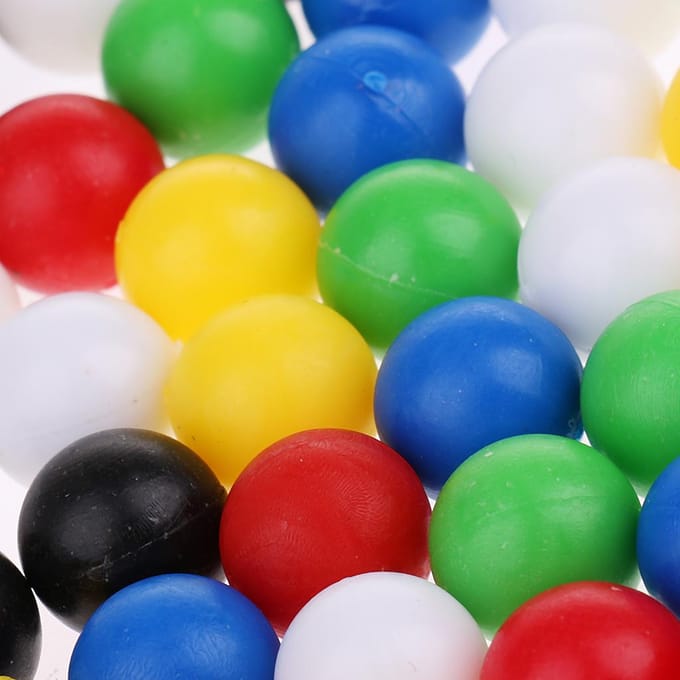 60 stuks 1 cm diameter ballen voor het houten vier-op-een-rij-spel 1cm diameter yellow