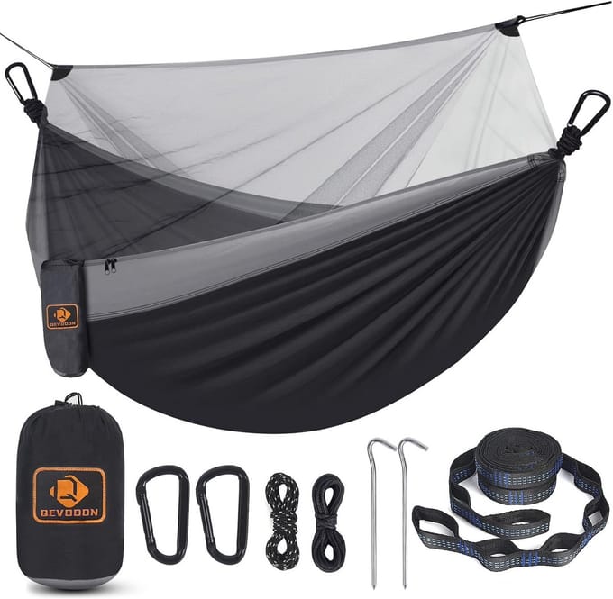 Camping Hangmat met Net - Lichtgewicht Parachute Nylon Hangmat voor Backpacken en Buitenactiviteiten